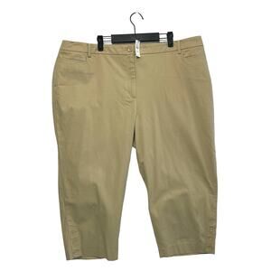 Talbots Perfect Skimmer Pedal Pusher Pants NWT Women's Sz 22W Beige Slimming